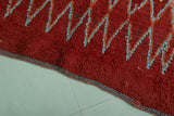 Red Vintage Moroccan Runner Rug 4 X 10.2 Feet