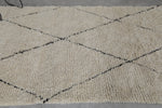 Handmade Moroccan Rug - 5.2 x 8.3 Feet, Cream with Black Diamond Pattern | Berber Style