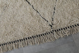 Handmade Moroccan Rug - 5.2 x 8.3 Feet, Cream with Black Diamond Pattern | Berber Style