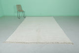 Moroccan Wool Rug - 6.3 x 9.8 Feet | Handwoven Ivory Area Rug