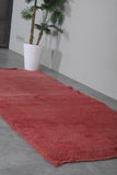 Red Berber Rug 3.4 X 7.4 Feet