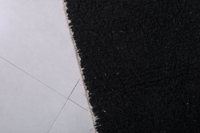 Black Moroccan Rug - 2 x 3 Feet | Handmade Wool Accent Rug