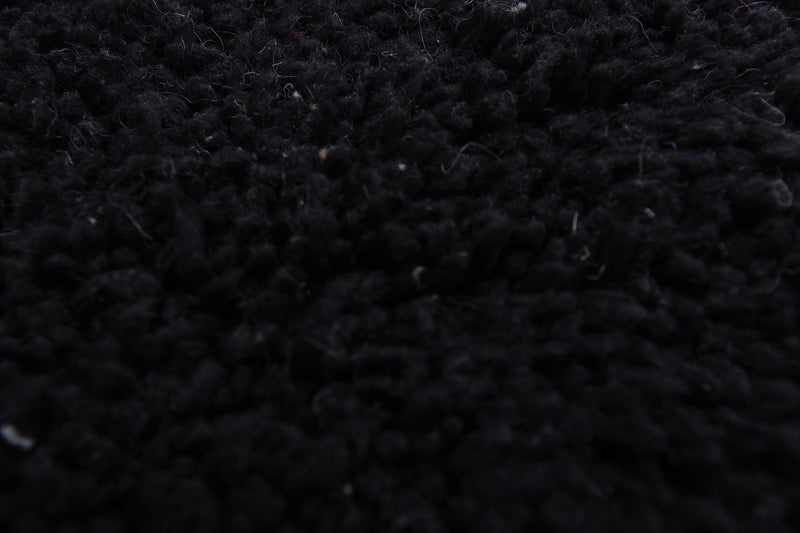 Black Moroccan Rug - 2 x 3 Feet | Handmade Wool Accent Rug