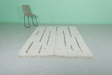 Beni Ourain Moroccan Wool Rug - 5.3 x 7.8 Feet | Minimalist Geometric Design