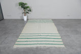 Beige and Green Striped Rug 5.4 X 9.4 Feet