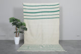 Beige and Green Striped Rug 5.4 X 9.4 Feet