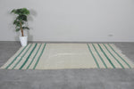 Beige and Green Striped Rug 5.4 X 9.4 Feet