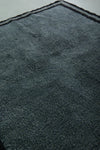 Handmade Moroccan Rug - Gray & Black 6.4 x 6.8 Feet | Wool Accent Carpet