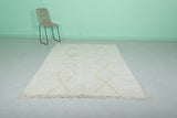 Diamond Moroccan Rug - 5 x 7.2 Feet | Handwoven Wool with Yellow Accents