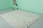 Diamond Moroccan Rug - 5 x 7.2 Feet | Handwoven Wool with Yellow Accents