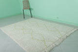 Diamond Moroccan Rug - 5 x 7.2 Feet | Handwoven Wool with Yellow Accents