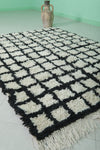 handmade berber rug 4.6 FT X 6.2 Feet - striped rug