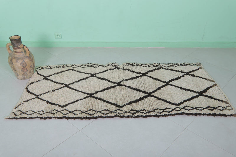 Handmade Beni Ourain Hallway Rug – 2.9 x 6.3 Feet | Moroccan Wool Runner