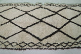 Handmade Beni Ourain Hallway Rug 2.9 X 6.3 Feet