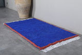 Moroccan Rug - 3 x 5 ft | Handwoven Bold Blue Accent