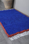 Moroccan Rug - 3 x 5 ft | Handwoven Bold Blue Accent