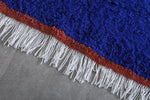 Moroccan Rug - 3 x 5 ft | Handwoven Bold Blue Accent