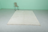 Moroccan Rug 6.6 x 8.9 ft - Handwoven Wool in Soft Ivory