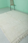 Moroccan Rug 6.6 x 8.9 ft - Handwoven Wool in Soft Ivory