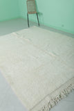 Moroccan Rug 6.6 x 8.9 ft - Handwoven Wool in Soft Ivory