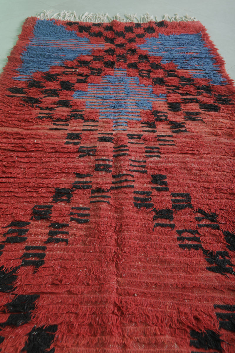 Moroccan rug 3.4 X 6.6 Feet - Boucherouite Rugs