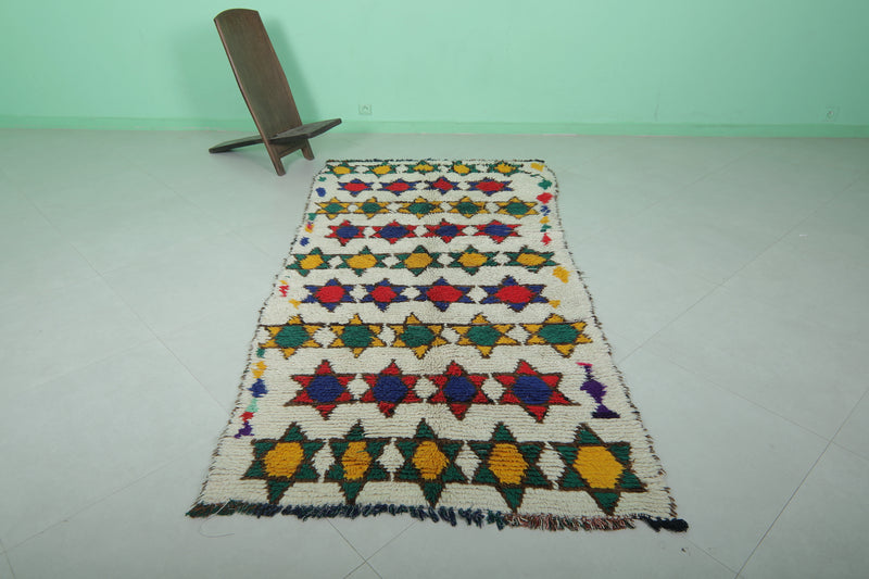 Handmade Moroccan Berber Rug - 4 x 8.1 ft | Vibrant Bohemian Carpet