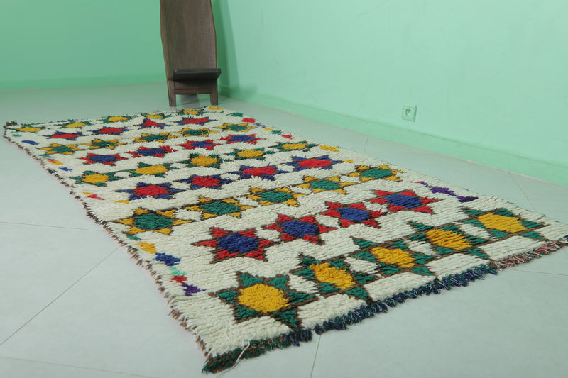 Handmade Moroccan Berber Rug - 4 x 8.1 ft | Vibrant Bohemian Carpet