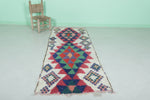 Moroccan berber rug 2.6 X 7.4 Feet - Boucherouite Rugs