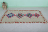 Vintage handmade moroccan berber runner rug 3.7 FT X 6.2 FT