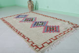 Vintage handmade moroccan berber runner rug 3.7 FT X 6.2 FT