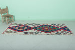 Moroccan berber rug 2.6 X 7.4 Feet - Boucherouite Rugs