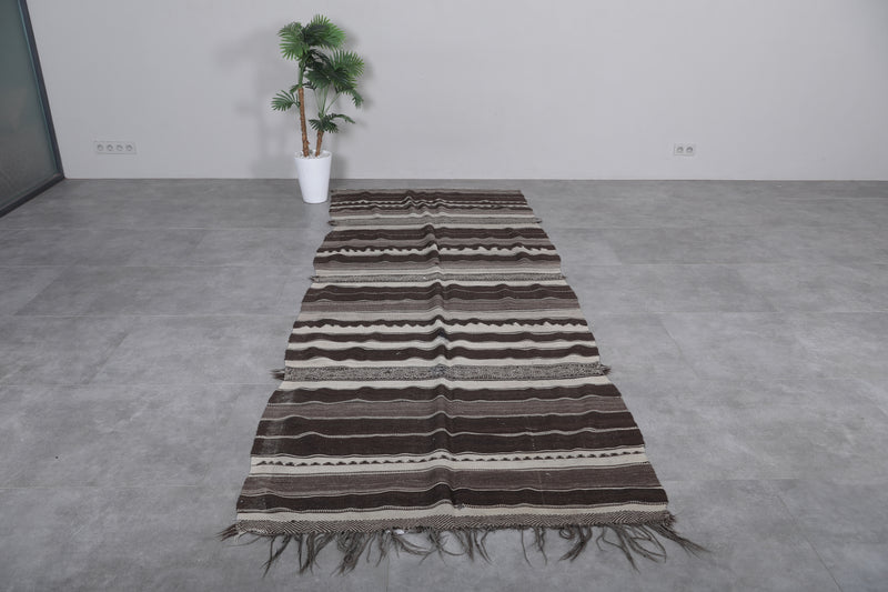 Handwoven Kilim Rug 4.3 FT X 11.2 FT - Rustic Artisan Floor Decor