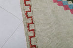 Vintage handmade moroccan berber runner rug 3.7 FT X 6.2 FT