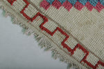 Vintage handmade moroccan berber runner rug 3.7 FT X 6.2 FT