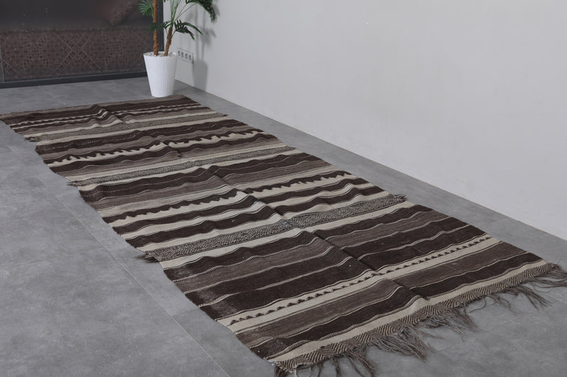 Handwoven Kilim Rug 4.3 FT X 11.2 FT - Rustic Artisan Floor Decor