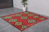 moroccan wool rug 5.6 FT X 6.1 FT - 