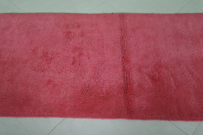 Moroccan Rug - 3.1x10.3 FT | Handwoven Pink Runner