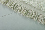 Handcrafted Moroccan Rug - 4.8 x 8.1 ft | Luxurious White Texture