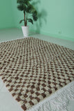 Moroccan Berber Rug 4.4 x 6.3 ft Striped Rug