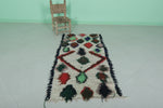 Moroccan berber rug 2.4 X 5.3 Feet - Boucherouite Rugs