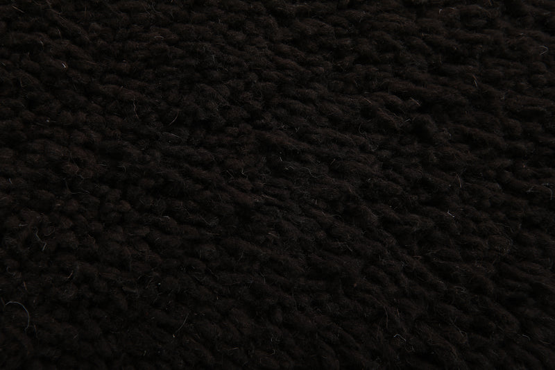 Large Moroccan Rug 8 x 11.9 ft - Black Shag Rug with Fringes