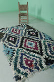 Moroccan berber rug 3.3 X 5.8 Feet - Boucherouite Rugs