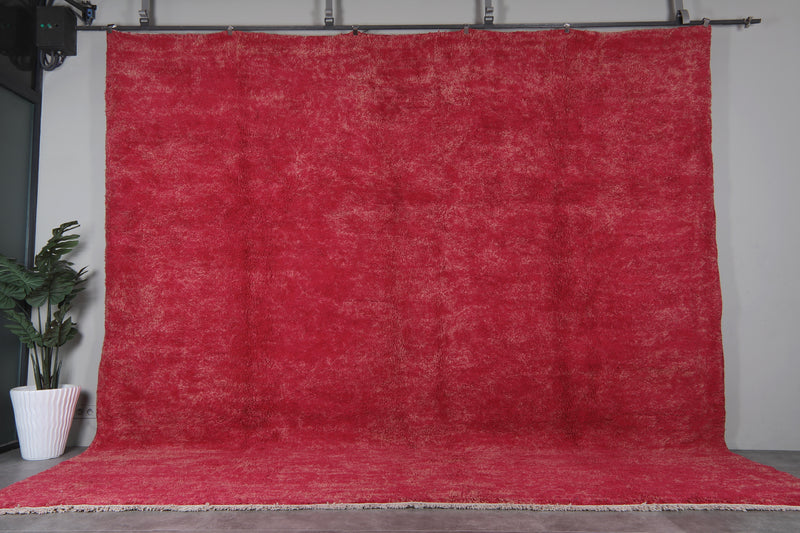 Pink Moroccan Rug - 13.7 x 13.4 Feet | Luxurious Handmade Design