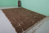 Large Moroccan Rug - 7.6 x 10.5 Feet, Brown with Cream Abstract Pattern | Handwoven Berber Rug