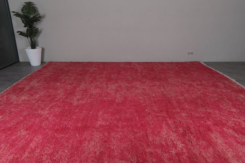 Pink Moroccan Rug - 13.7 x 13.4 Feet | Luxurious Handmade Design