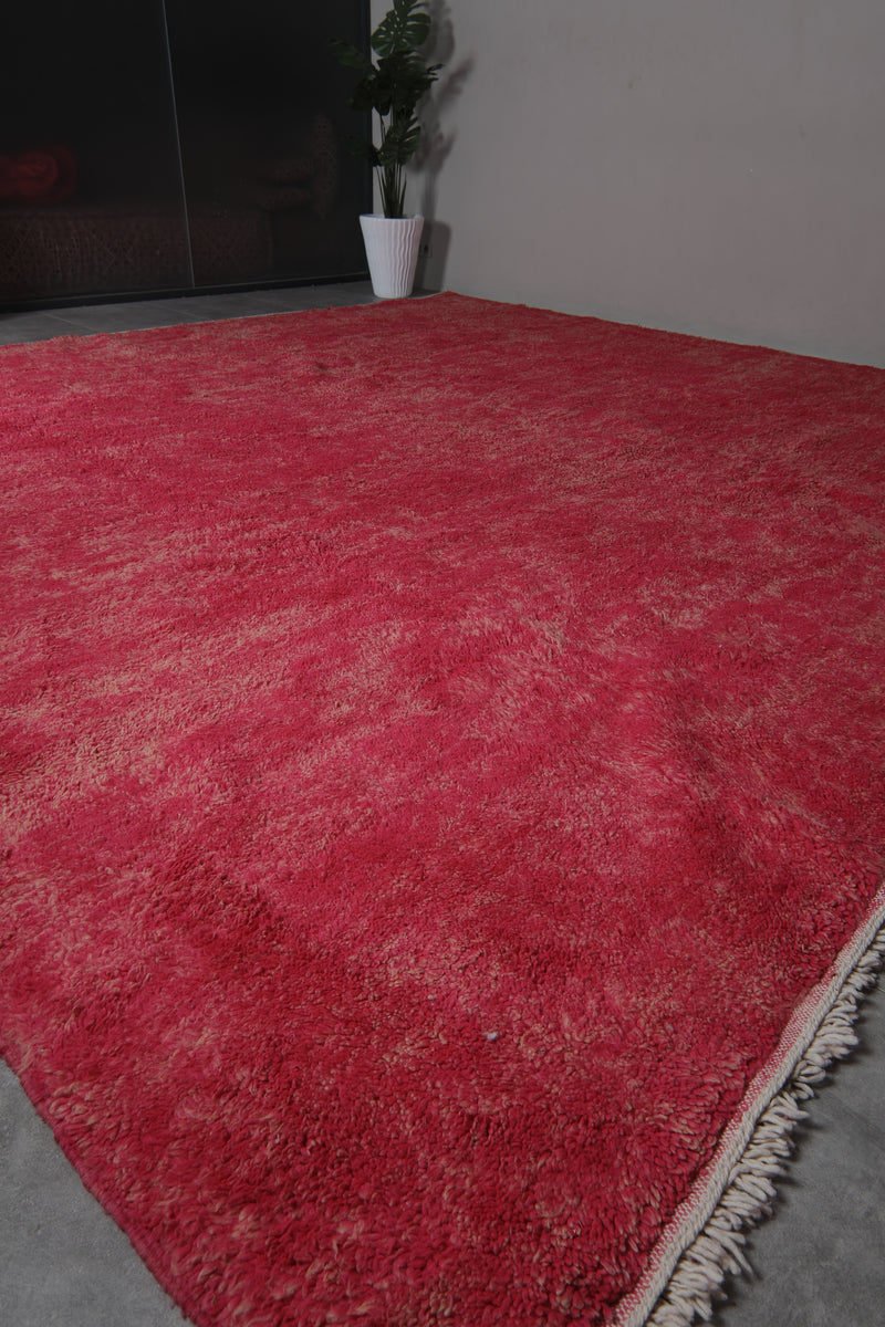 Pink Moroccan Rug - 13.7 x 13.4 Feet | Luxurious Handmade Design