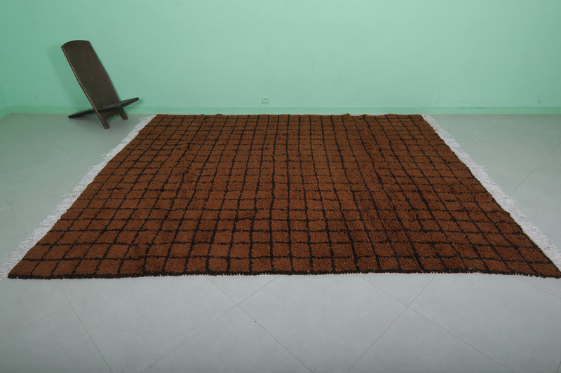 Handmade Grid rug 8.1 FT X 10.1 FT - 