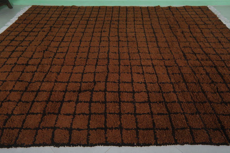 Handmade Grid rug 8.1 FT X 10.1 FT - 