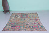 Handmade Moroccan Rug 5 x 6.3 Feet – Geometric Tribal Design