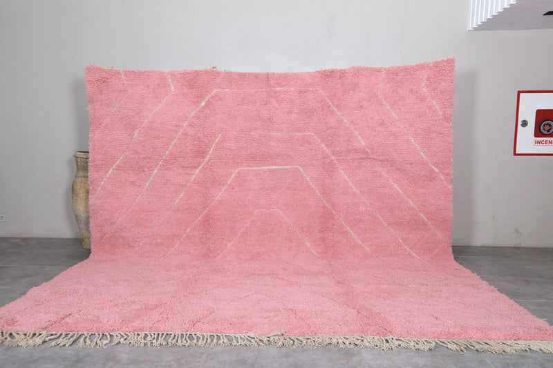 Pink Moroccan Rug - 11.4 x 11.6 ft | Handwoven Statement Piece